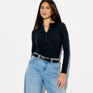 Women's Long Sleeve Henley Shirt - Wild Fable™